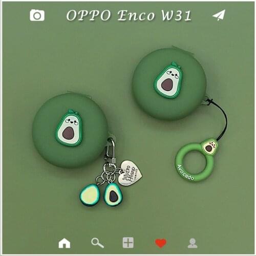 Cute Earphone Case For OPPO ENCO W31 Case Cover Protection 360 Full Case For oppo enco w31 with Finger Strap