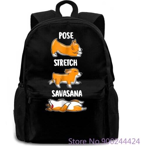 Cute Corgi Yoga Gif Yoga Pose Puppy Dog Over Style Styles women men backpack laptop travel school adult student