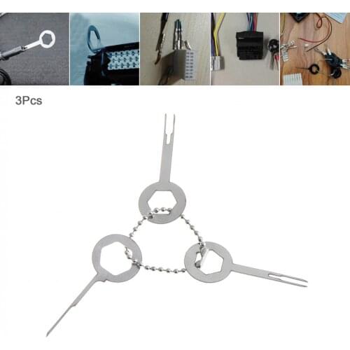 3PCS Universal Durable Stainless Steel Car Harness Wiring Crimp Connector Plug Terminal Removal Tool Kit Accessories