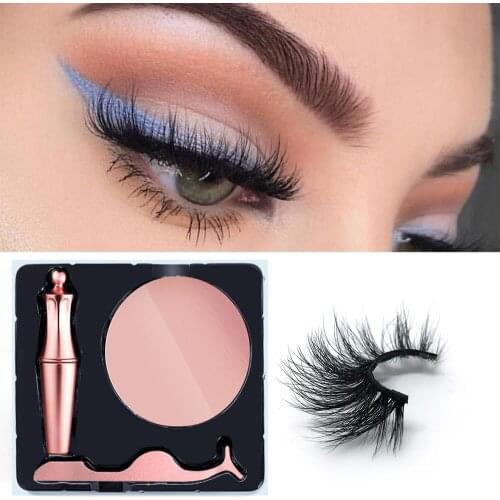 New Magnetic False Eyelashes No Glue Full Eye 5 Magnet Liquid Eyeliner Natural Soft Eyelashes Extension Magnetic Eyelash Kit