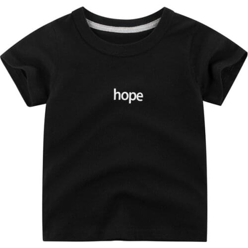 Summer New Childrens Fashion Black White Cotton Tops Tee Clothing Short Sleeve Shirt For Boys Outdoor Casual Pullover T Shirts