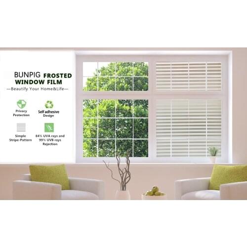 Imitation Louver Window Film Frosted White Stripe Glass Sliding Door Bath Shutters PET Anti-transparent Anti-peep Paper DropShip
