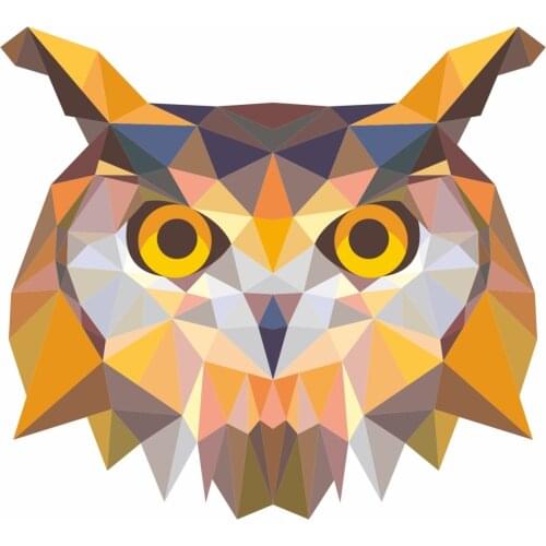 Polygonal Triangle Design Owl Sticker Plane Extreme