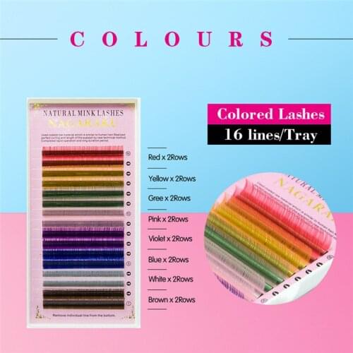 Mix Color Eyelashes Maquiagem Make up High Quality Soft Natural Synthetic Mink Rainbow Eyelash Cilios 8 Colors Mix Cosmetics