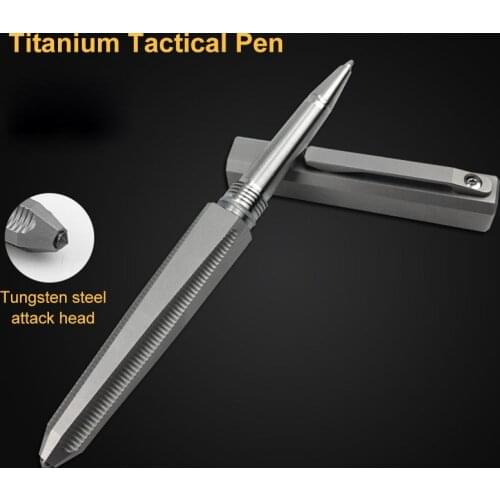 Titanium Alloy Tactical Pen Self Defensive Anti-wolf Supplies, with Tungsten Steel Head Safety Multifunction