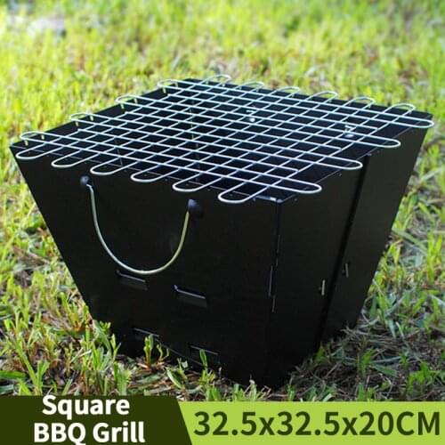 Natural Slate Camping Desktop BBQ Grill Outdoor Courtyard Charcoal Barbecue Table Household Easily Assembled Heating Fire Pit