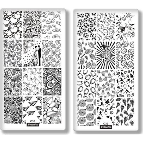 10 Pcs/Lot Monster Ghosts Nail Art Stamping Template Animal Cartoon Love Fruit Printing Image Plate Nail Stamp with Backplane