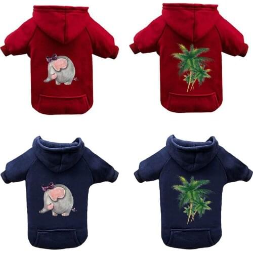 Dog Warm Hoodie Plus Velvet Sweater with Pocket for Small Medium Dogs Cat Clothing Cute Dog Clothes