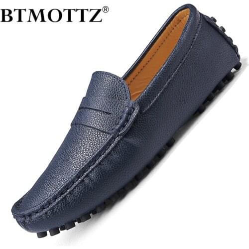 Genuine Leather Men Shoes Luxury Brand Formal Casual Mens Loafers Moccasins Soft Breathable Slip on Boat Shoes Plus Size 39-50