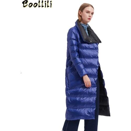 Boollili Long Duck Down Jacket Women Autumn Winter Coat Female Puffer Jacket Slim Korean 2020 Coats Casacas Para Mujer
