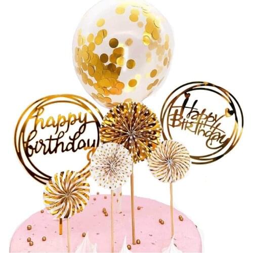 Happy Birthday Gold Cake Topper One 1st Birthday Party Decor Kids Favor Decor Baby Shower Decor Adult Birthday Cake Topper