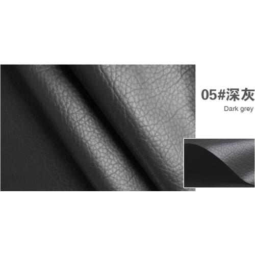 05# dark gray High Quality PU Leather fabric like leechee for DIY sewing sofa table shoes bags bed material (138*100cm)