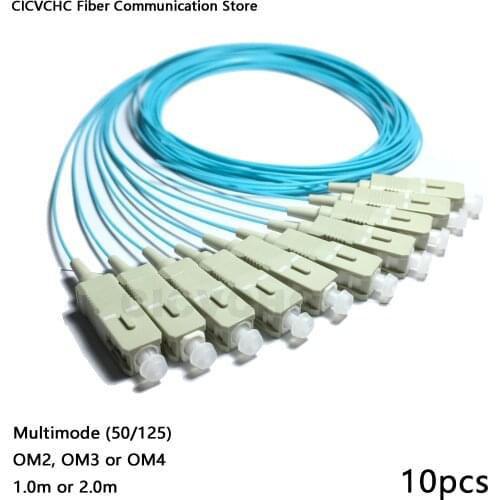10pcs SC/UPC-MM(50/125)-OM2, OM3, OM4-0.9mm Cable / Optical Fiber Pigtail