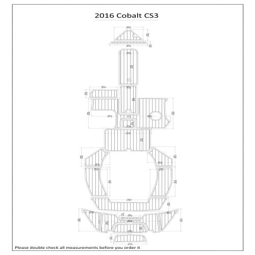 2016 Cobalt CS3 Swim Step & Cockpit Pad Boat EVA Teak Decking 1/4" 6mm