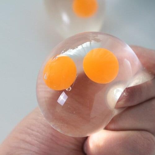 3pcs Squeeze vent egg Pinching Water Egg Squishy water transparent Yellow Egg Stress Reliever toy prank funnny toy kids