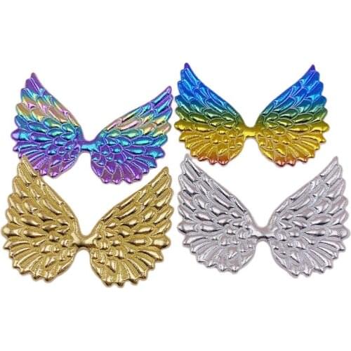 30Pcs 9*6.5CM Shiny Angel Wing Applique For DIY Clothes Shoes Hat Headwear Clips Crafts Decor Patches