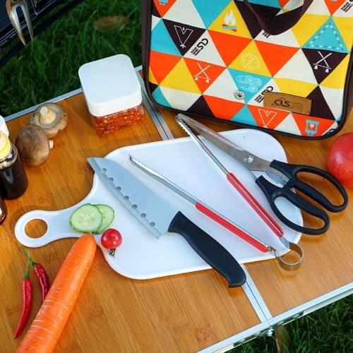 5Pc/set Outdoor Picnic Camping Portable Stainless Steel Bbq Tool Food Clip Kitchen Knife Barbecue Utensils Accessories Supplies