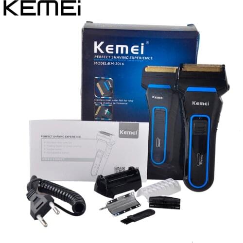 Kemei KM-2016 Mens Cordless Electric Trimmer Rechargeable Shaver Razor Reciprocating Double Groomer Wet and Dry Use