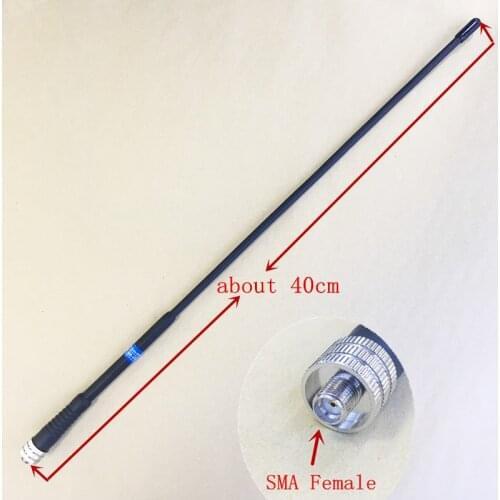 BlackLong Whip Flexible UHF 400-470mhz Sma Female High Gain antenna for Kenwood Baofeng 888s Wouxun TYT Puxing etc walkie talkie