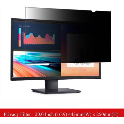 20 inch Anti-Glare Computer Privacy Filter Screen Protector Film for Desktop Monitor Widescreen 16:9 Aspect Ratio
