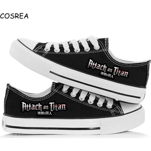 Attack of Titans Cosplay Attack on Titan Shoes Unisex Canvas Shingeki No Kyojin Shoes Japanese Anime Print Shoe Mikasa Eren
