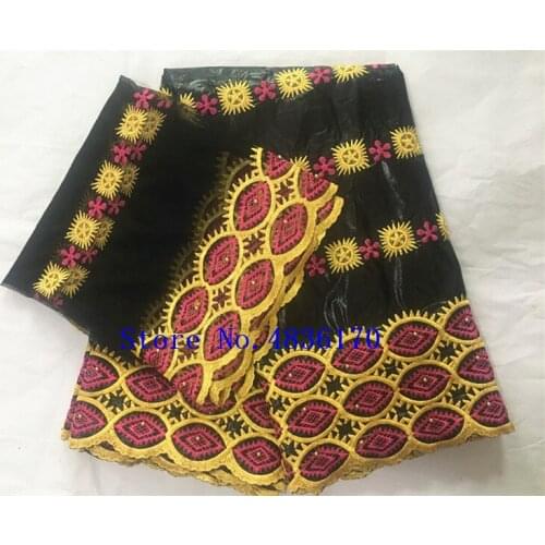 Bazin riche brocade lace with stones tissu african fashion women bazin riche brocade guinea brocade fabric 5+2yards/lot