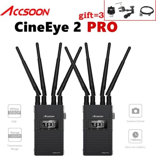 ACCSOON CineEye 2 2s Pro 2.4Ghz 5Ghz 1200ft Wireless Transmission Monitor System SDI+HDMI-compatible 1080P 60fps 350m for camera