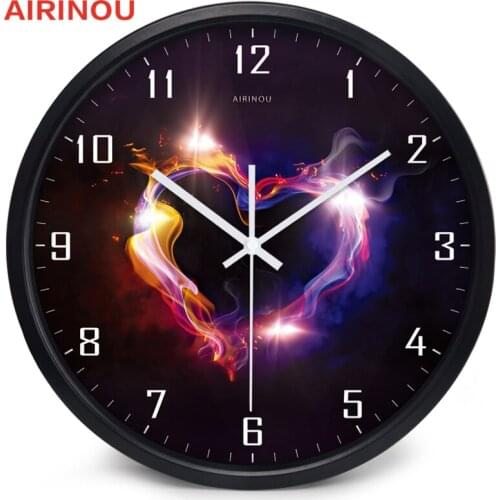 Airinou Large Romantic Love Fire Wedding Wall clock, Just married, Wedding Dress Shop Hang Clock