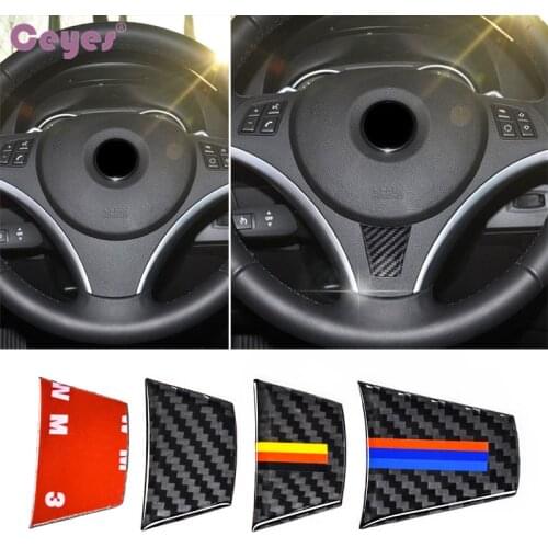 Ceyes Car Styling Auto Edition Steering Wheel Stickers Case For Bmw E90 E92 E95 3 Series F18 E Series Carbon Fiber Accessories