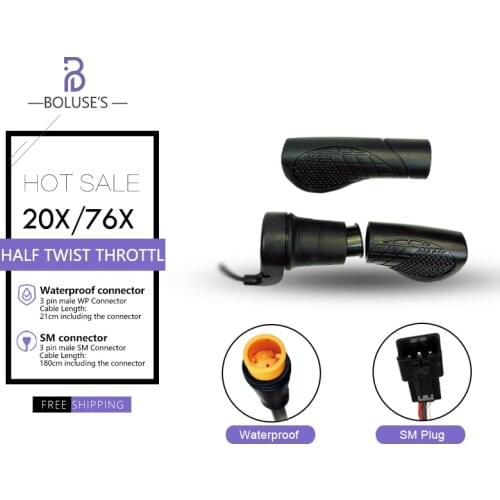 E Bike WUXING Left FT76X Right 20X Thumb Throttle 36V 48V 60V 72V Half Handle Twist Throttle For Ebike Conversion Kit Parts