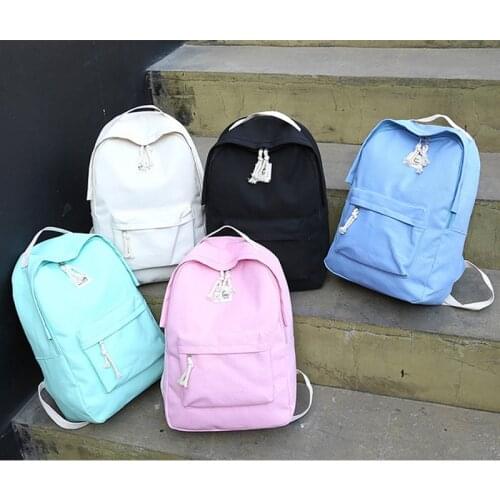 Mens and womens bags minimalist canvas shoulder bag female tide academic style solid color high school student bag leisure