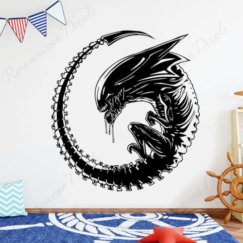 Alien Predator Movie Wall Sticker Vinyl Art Home Decor For Boys Room Teens Bedroom Decals Removable Waterproof Wallpaper 4477