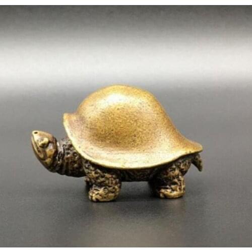 Chinese pure brass tortoise small statue