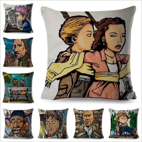 Classic Movie Character Pillow Case 45x45 cm Cushion Cover for Sofa Home Decor Anime Cartoon Polyester Pillowcase