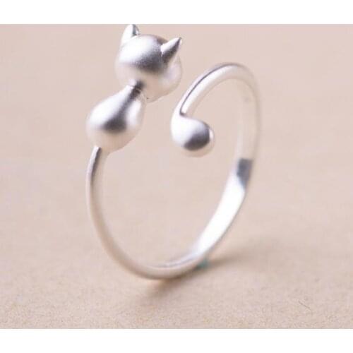 Cute Cat Rings For Women Jewelry Lovely Animal Finger Open Ring Nice Birthday Gift Trendy Women Party Rings
