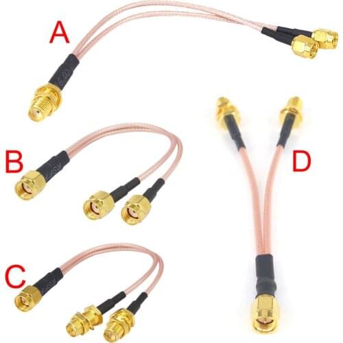 SMA male to Y type 2X SMA female male rp sma Connector Splitter Combiner Cable Pigtail RF Extension RG316 Cable