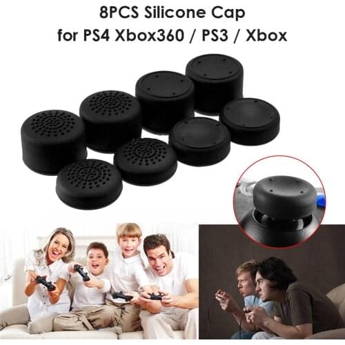Thumb Stick Grips Cover 8pcs Silicone Controller Caps Dustproof Portable Carrying Decor for PS4/Xbox 360/PS3/Xbox