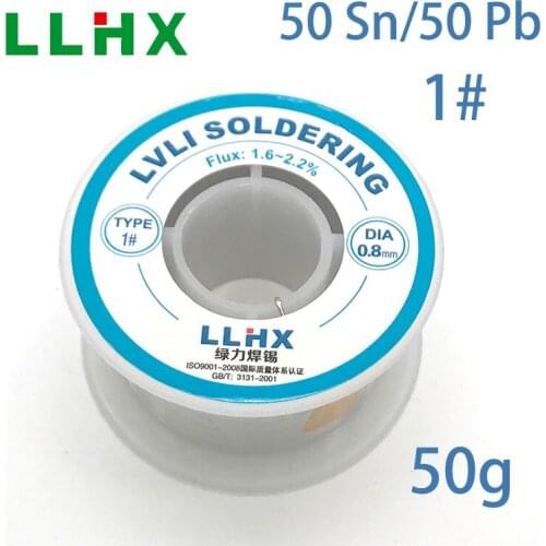 LLHX Solder Wire 50g 1# 50% Tin For Soldering 0.6/0.8/1.0/1.2/1.5/2.0/2.3mm Welding Wire Flux-core Solder Rosin Core Soldering