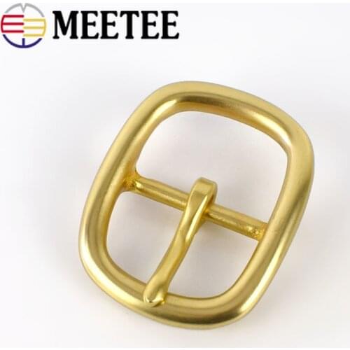 Meetee 30mm Solid Pure Brass Belt Buckles Men Womens Metal Cowboy Belts Head Jeans Accessories Cosplay Leathercraft Fit 28-29mm