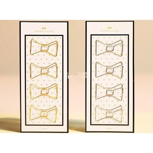 Cute paperclip book mark Bow clip diy accessories bookmark bookend clip metal paper clip gold silver paper clips