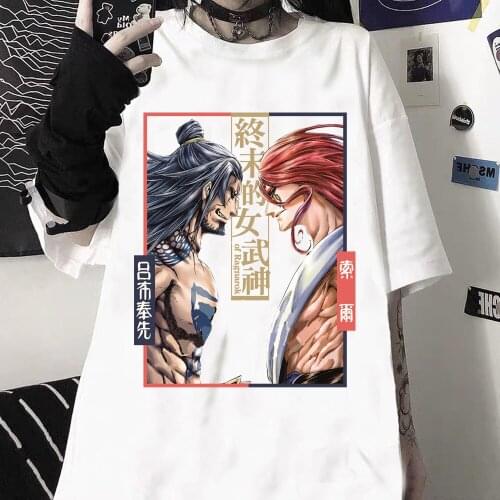 Fashion Summer Short Sleeve Record of Ragnarok Harajuku Thor VS Lu Bu Friend Print T-Shirt Men Women Unisex Oversize 90s