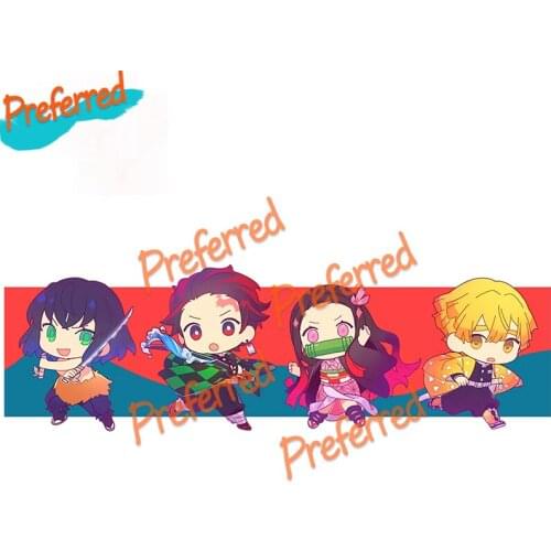 Cartoon Car Sticker for Demon Slayer Bumper Trunk RV VAN Decal Waterproof Anime Wall Home Decor