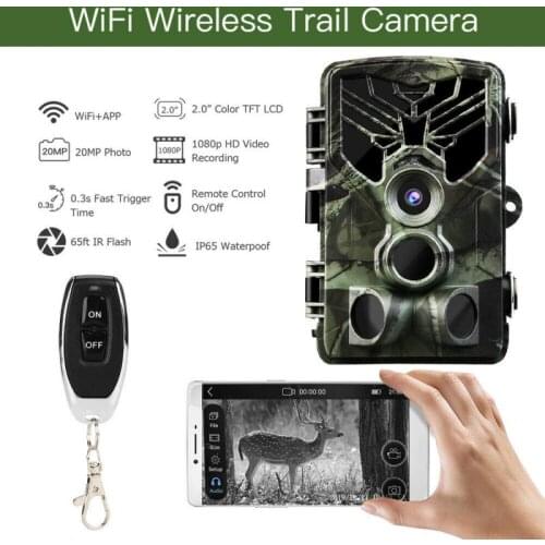 1080P Hunting Camera WiFi Scouting Game Waterproof Trail Camera Night Vision IP65 APP Remote Wireless Wifi APP Outdoor Cameras