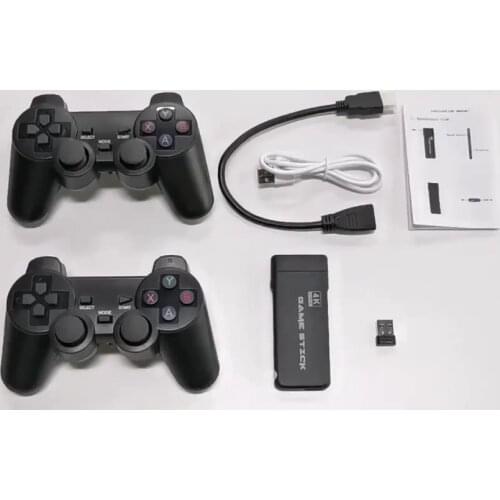 Wholesale Game Stick 4k Hd Tv Video Game Dongle Ps1 Emulators Double 2.4g Wireless Gamepad Controller 3d Game Console