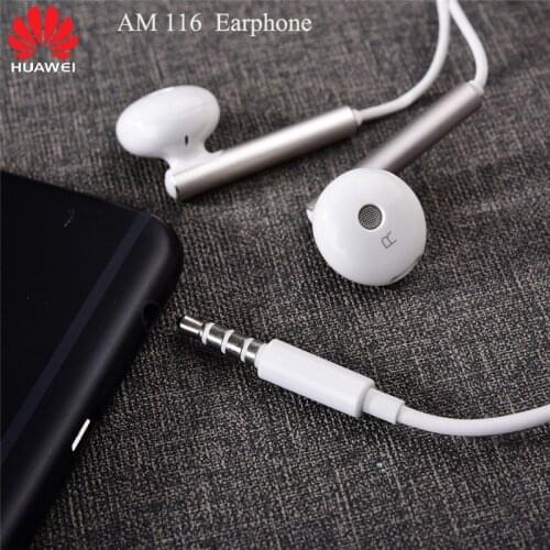Original AM116 Huawei Honor 3.5MM Earphone Metal With Mic Volume Control For HUAWEI P7 P8 P9 Lite P10 Plus Honor 5X 6X Mate 7 8