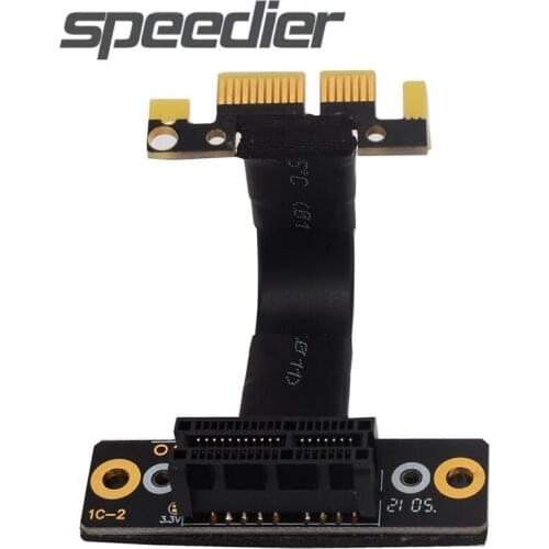 PCIE 3.0 1x To 1x Riser Card Connector Adapter Slot Extension Cable 8Gbps Dual 90 Degree Right Angled Gen3.0 x1 Extender Cables