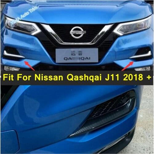 Lapetus Auto Styling Front Head Fog Lights Foglight Lamp Eyelid Eyebrow Cover Trim Fit For Nissan Qashqai J11 2018 - 2020 Chrome