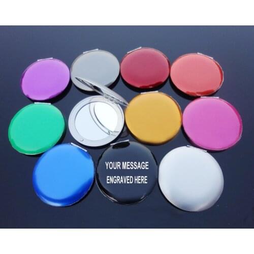 Personalized Customized Compact Mirror Engraved Free METAL ALUMINUM COSMETIC MIRROR Wedding, BIRTHDAY Favors 500X/LOT