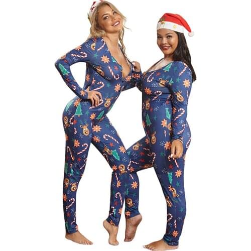Christmas pattern printing adult long-sleeved button onesie/ adult back baby onesie / Elk Bell ABDL adult baby onesie