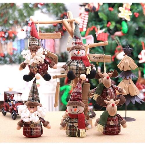 Santa Claus Snowman Elk Plaid Stuffed Doll Toy Christmas Decoration Kids Gift cute Doll